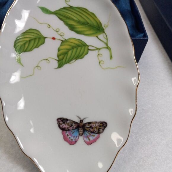 Vintage I. Godinger & Co. 4756 Jardin Leaf  Dish Cottagecore Grandmacore Kitsch - Picture 7 of 7